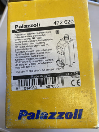 Palazzoli 472620 Wandsteckdose 16A 2P+E 230V IP67 – TAIS Serie3