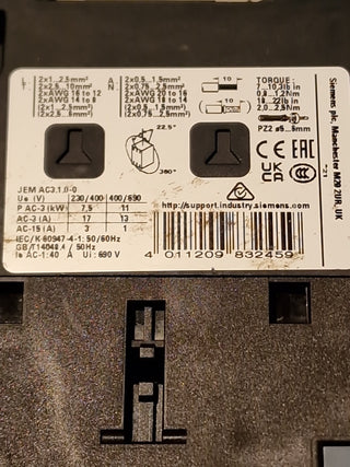 Leistungsschütz Siemens 3RT2025-1BB40#122