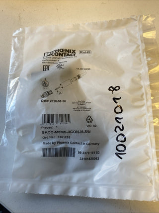 Phoenix Contact 1501252 SACC-M 8MS-3CON-M-SW M8 Stecker 3-polig Schraubanschluss