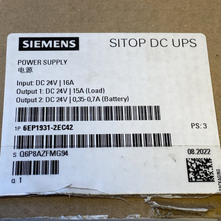 Siemens SITOP DC-USV-Modul 15A mit USB – 6EP1931-2EC42 | NEU3