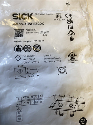 Sick Näherungssensor IME12-10NPSZC0K Induktiv 1071234 Näherungssensor0