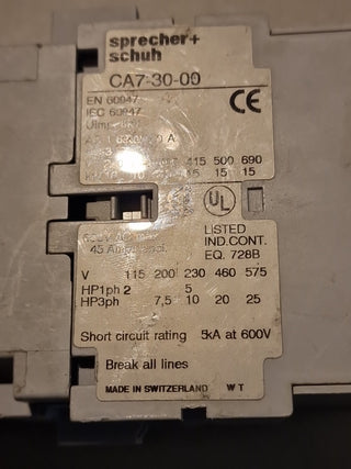 1pcs New Sprecher+Schuh contactor CA7-30-00 110V in box #27