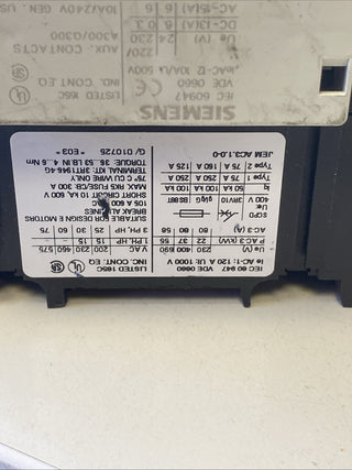 Siemens SIRIUS Leistungsschütz 3RT1045-1AF00 | Baugröße S3 | 110V AC | Gebraucht4