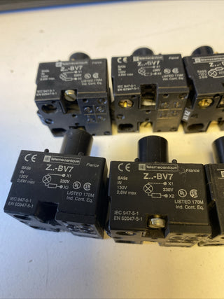 11x Telemecanique Leuchtmittelfassung Z..-BV7 body for pilot light BA9s 130V5
