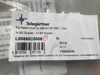 2X Telegärtner 100011778 LWL-Duplex-Rangierkabel SC Duplex G62,5/125 L00880C00083