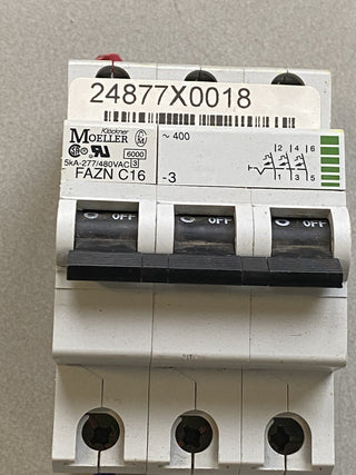 Klöckner Moeller FAZN C16/3–3‑poliger Leitungsschutzschalter – C‑Charakteristik0
