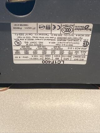 Telemecanique LC1 F400 Schütz 400A 200kW - Spule 230V AC - TeSys F