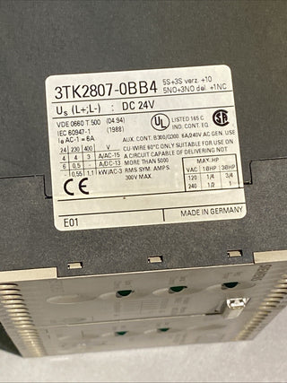 Siemens Schützsicherheitskombination 3TK2807-0BB4 | 24V DC | Einstellbare Zeitv7