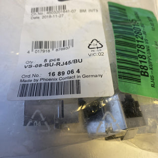 5X Phoenix: 1689064 - Buchse auf Buchse RJ4 Stecker, VS-08-BU-RJ45/BU0