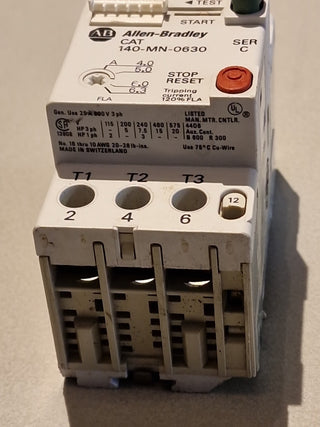 1x Allen-Bradley 140-MN-0630 Motorschutzschalter Motorstarter Ser.C gebraucht1
