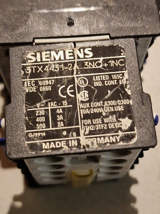 Siemens 3TH2031-0BB4 31E Schütz Hilfsschütz Contactor 24V mit 3TX4431-2A6