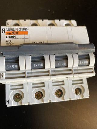Merlin Gerin C60N 4P 16A Leitungsschutzschalter | Multi 9 24296 | Gebraucht0