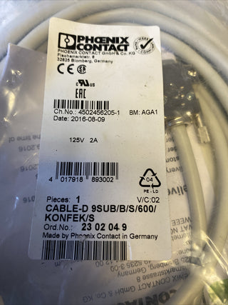 Phoenix Contact Systemkabel und Zubehör CABLE-D 9SU/B/BS/600/KONFEK/S 23020494