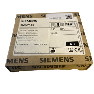 Siemens SENTRON 3NW7013 Zylindersicherungshalter 10x38mm 1-polig 32A 690V – NEU1