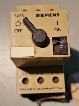 Siemens 3VE3-000-2LA00 Motorschutzschalter | 6,3 - 10 A | Geprüft1