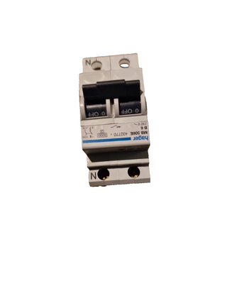 Hager Leitungsschutzschalter MBN-506E 1P+N, B-6A, 6kA, 2 Module, Sicherungsautom0