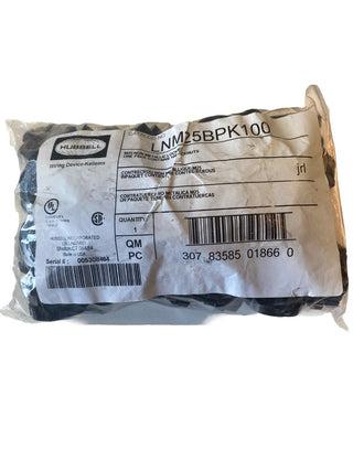 100x Hubbell LNM25BPK100 Kontermutter M25 Nylon Schwarz – Neu & OVP0