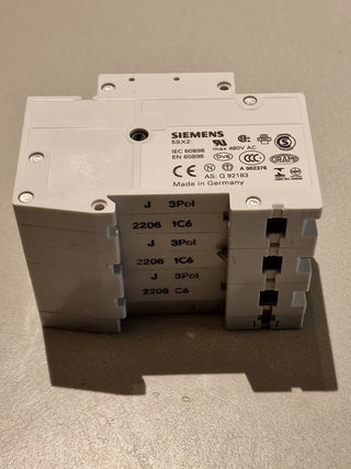 Siemens 5SX23 C6 Leitungsschutzschalter | 3-polig | 20A | Charakteristik C3