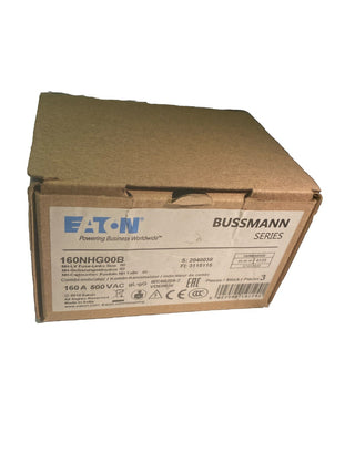 3x EATON Sicherungseinsatz NH00 160A gL/gG 500V 160NHG00B Messersicherung0