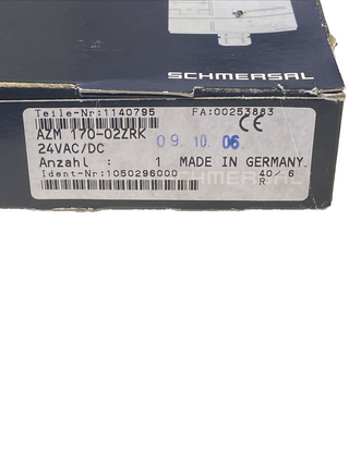 Schmersal AZM 170-02ZRK Sicherheitszuhaltung – NEU & OVP2