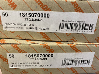 NEU 50x Weidmüller Reihenklemme ZT 2.5/2AN/1 2,5qmm 18150700001