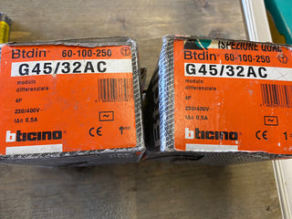 Bticino Fehlerstrom-Schutzschalter 4P AC 32A 500mA 2 Module G45AC32 FI-Schalter1
