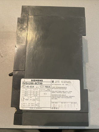 Siemens 3VE4200-0CT00 Motorschutzschalter / Leistungsschalter 45-63A