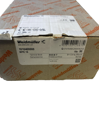 50x Weidmüller 1010400000 WPE 16 Schutzleiter-Reihenklemme – NEU & OVP