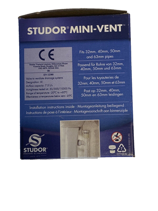 WISA Mini Studor Rohrbelüfter DN 32/40/50 | Belüftungsventil Abwasser NEU OVP3
