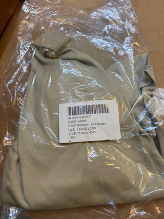 NWT U.S.ARMY ECWCS GEN III SEIDE GEWICHT LONG JOHN BOTTOMS LARGE LONG TAN1