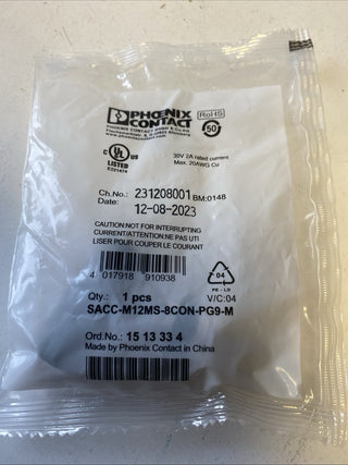 Phoenix Contact M12-Stecker SACC-M12MS-8CON-PG9-M (Art.-Nr. 1513334) – NEU & OVP