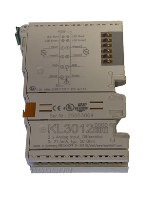 Beckhoff KL3012 | 2-Kanal Analog-Eingangsklemme 0-20mA | Top Zustand1