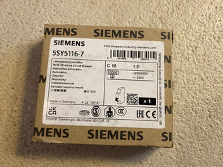 Siemens 5SY5116-7 Leitungsschutzschalter C16A 1-polig Allstrom AC/DC NEU & OVP0