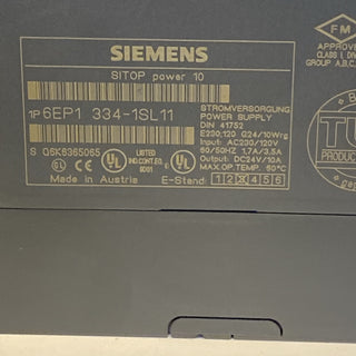 SIEMENS 6EP1334-1SL11 SITOP power supply E.038