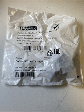 Phoenix Contact 1458884 T-Verteiler SAC-M12T/2XM12 PBDP PROFIBUS M12 NEU & OVP