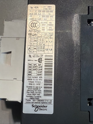 Schneider Electric LC1DT40P7 Leistungsschütz TeSys D 40A 230V AC 1S+1Ö geb5