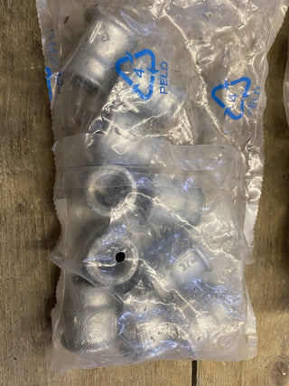 10x Reduziermuffe Nr. 240 verzinkt 3/4" x 1/2" Temperguss Fitting NEU0