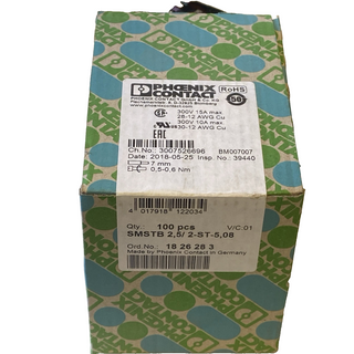 100x Phoenix Contact 1826283 Leiterplattenstecker SMSTB 2,5/ 2-ST-5,08 – NEU