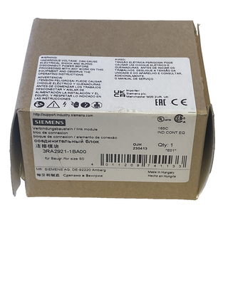 Siemens SIRIUS Verbindungsbaustein 3RA2921-1BA00 | Neu & OVP0