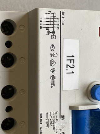 Schrack 40/4/003 – FI‑Schutzschalter 40 A 30 mA – 4‑polig RCD5