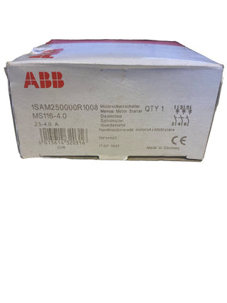 ABB MS116-4 Motorschutzschalter einstellbar 2,5...4,0 A (Art.-Nr. 1SAM250000R1001