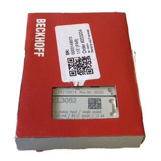 Beckhoff EL3052 EtherCAT Klemme 2-Kanal Analog Eingang 4-20mA - NEU & OVP
