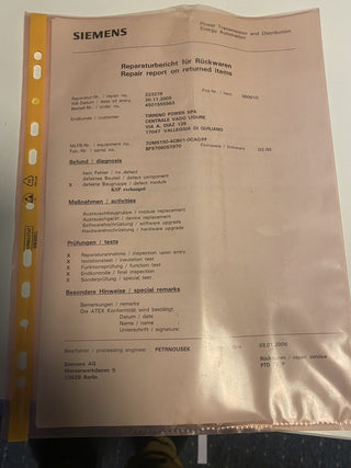 Siemens SIPROTEC 7UM5150-4CB01-0CA0/FF5