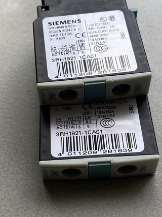 2 Stk. Siemens 3RH1921-1CA01 Hilfsschalterblock 1 Ö (Öffner) Sirius Neu/1