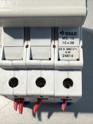 Gould MS10 24602 Sicherungshalter 10x38 32A 690V Hutschiene – Gebraucht0
