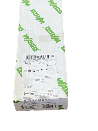 WAGO 890-723 Snap-In-Buchse, 3-polig, Kod. A, weiß – 50 Stück (Neu)2