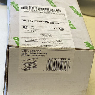 WAGO 233-506 Leiterplattenklemme Printklemme 6-polig RM 2,54mm CAGE CLAMP® 280 S0