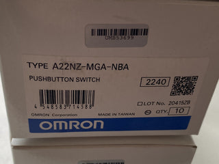 10x OMRON A22NZ-MGA-NBA Drucktaster-Bedieneinheit 22,5mm Metall Schwarz NEU
