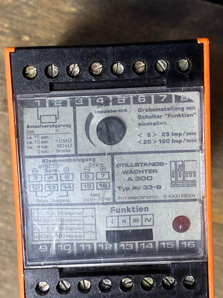 ifm electronic A300 Stillstandswächter Typ AV 33-B | 220V AC | Geprüft & Einsatz0
