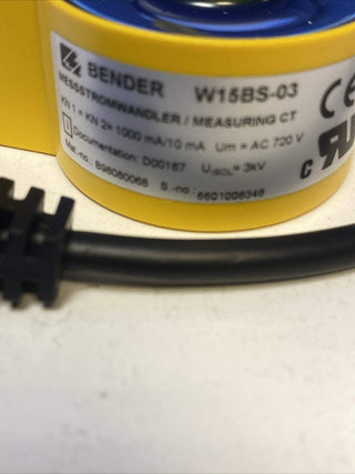 Bender W15BS Messstromwandler Primärstrom 48 A Leiterdurchführung Ø:15 mm 1 St.2